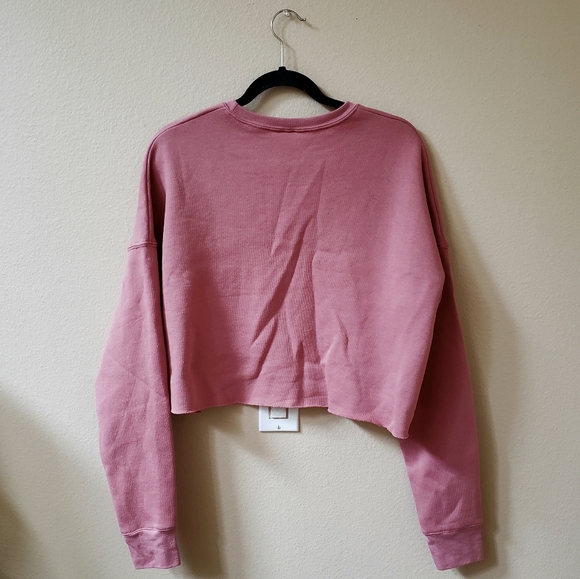 Dusty pink fleece crop top - Picture 2 of 6